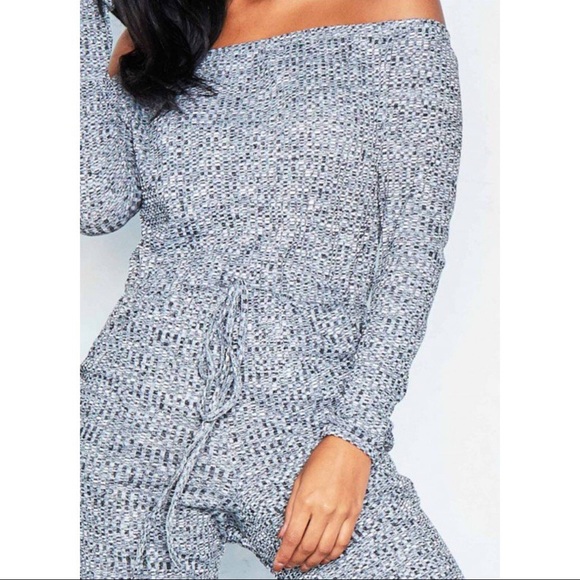 🆕Molly Ribbed Bardot Jumpsuit in Gray - Picture 6 of 6
